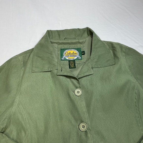 Cabela's Jackets & Blazers - Cabelas Sage Green Button Up Jacket Collared Outdoor Coat Womens L